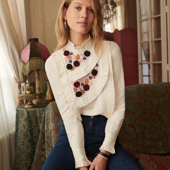 Sezane Tops - Sezane x Manoush Andrea Blouse, BNWT, Sz 38/6